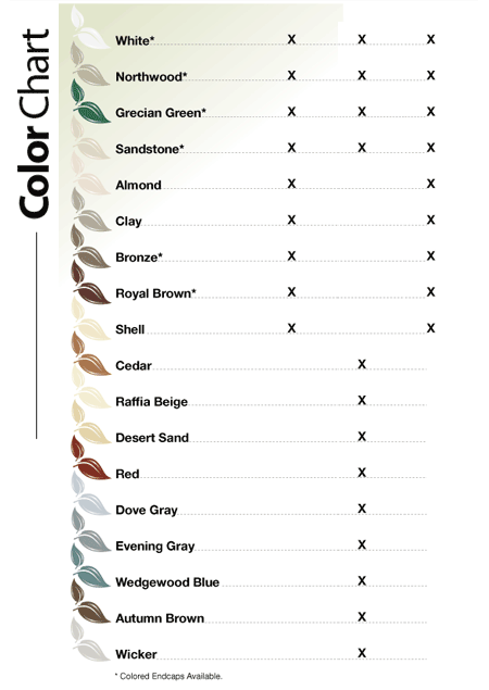 Leafaway Product Info: Color Chart