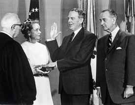 Clark Clifford sworn in as Secretary of Defense