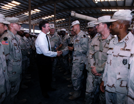 SecDef meets the troops stationed in Kuwait