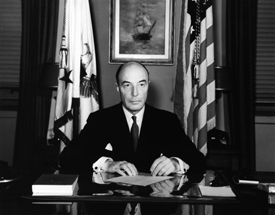 Secretary of Defense Lovett at his desk