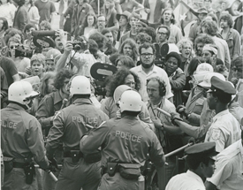 Police Struggling against Anti-War Protestors