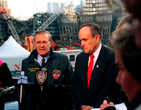 SecDef Rumsfeld visits World Trade Center after 9/11